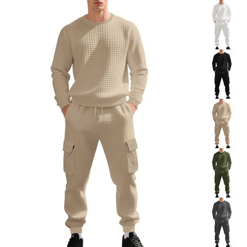 Herren Sportliches Freizeit-Set mit strukturiertem Sweatshirt und Cargo-Hose Echoarchiv