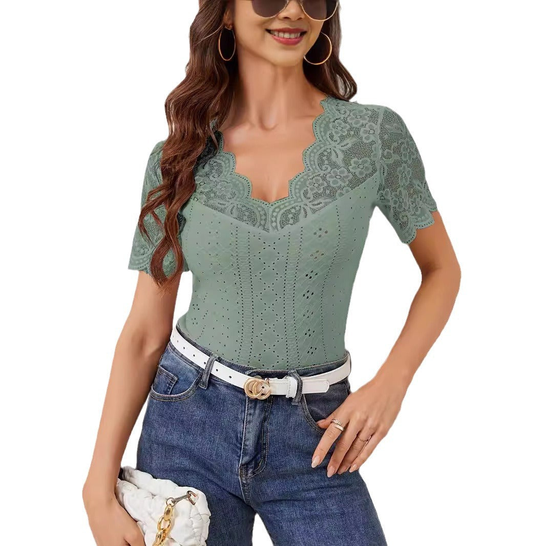 Damen Spitzen Bluse mit romantischen Details Echoarchiv