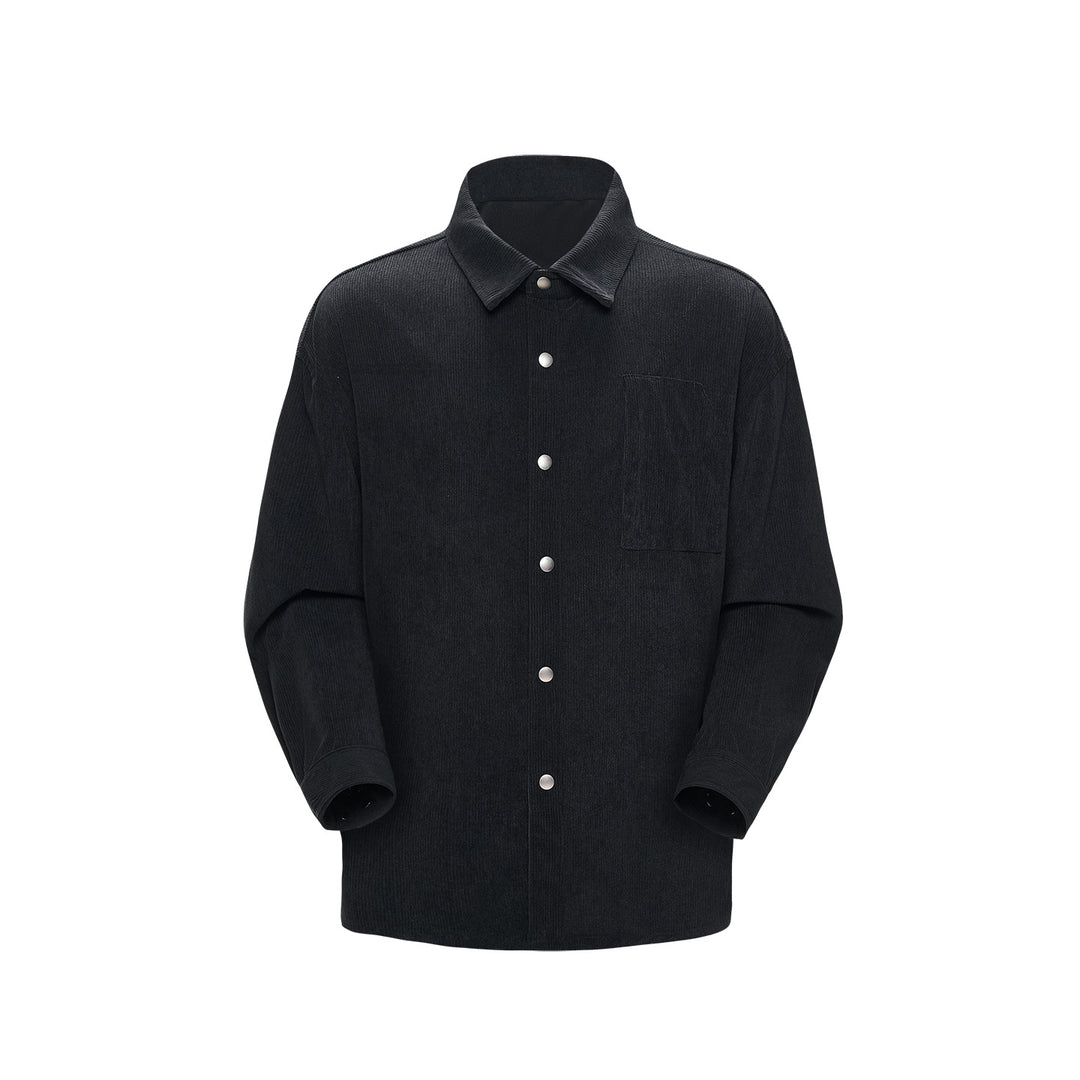 Herren Oversize-Cordhemdjacke mit Druckknöpfen und Brusttasche Echo Archiv