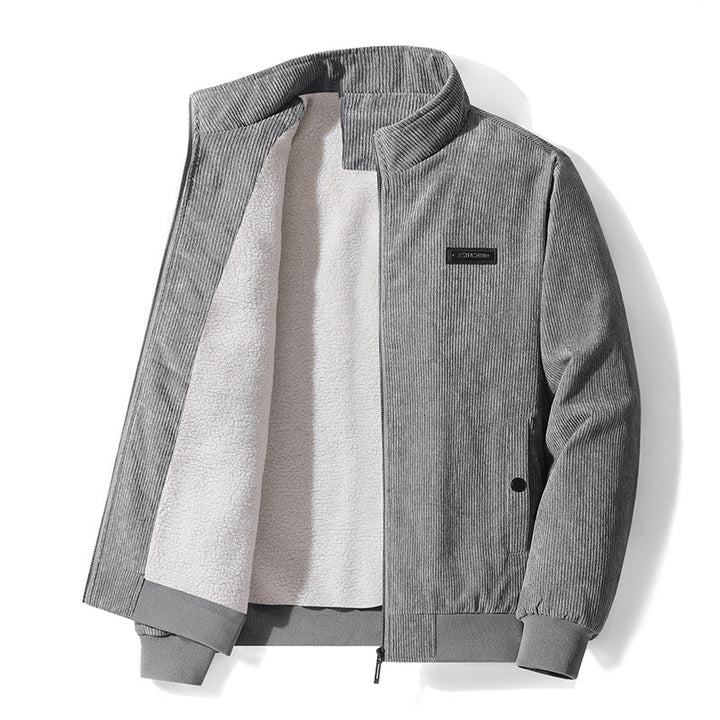 Herren nan gefütterte Cord-Blousonjacke mit Teddyfleece-Innenfutter, Stehkragen und elastischen Bündchen Echo Archiv