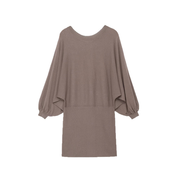 Damen Midikleid mit weitem Poncho-Oberteil und Ballonärmeln Echoarchiv
