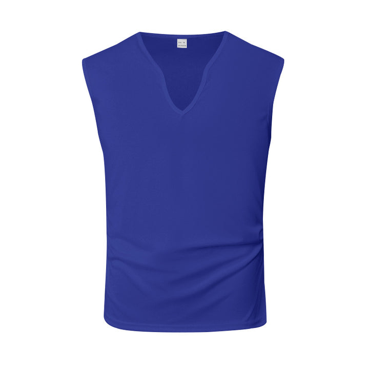 Herren ärmelloses V-Ausschnitt-Tanktop aus atmungsaktivem Stretchmaterial Echoarchiv