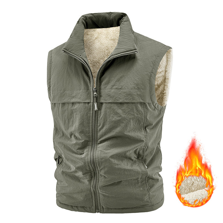 Herren Thermo‑Steppweste mit Sherpa‑Futter, hohem Kragen und Reißverschluss Echoarchiv