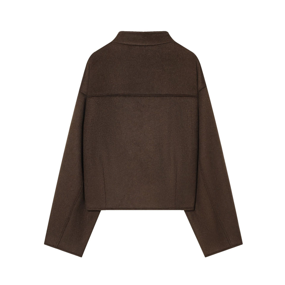 Damen nan kurzes Wollcape mit asymmetrischer Knopfleiste Echo Archiv