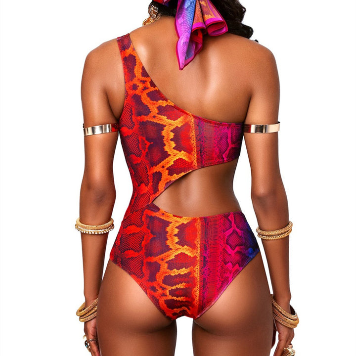 Damen asymmetrischer Cut-Out Badeanzug Echo Archiv