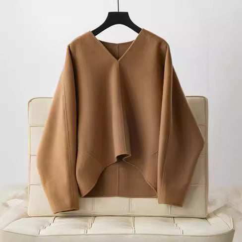 Damen Wolle Pullover mit V-Ausschnitt Echoarchiv
