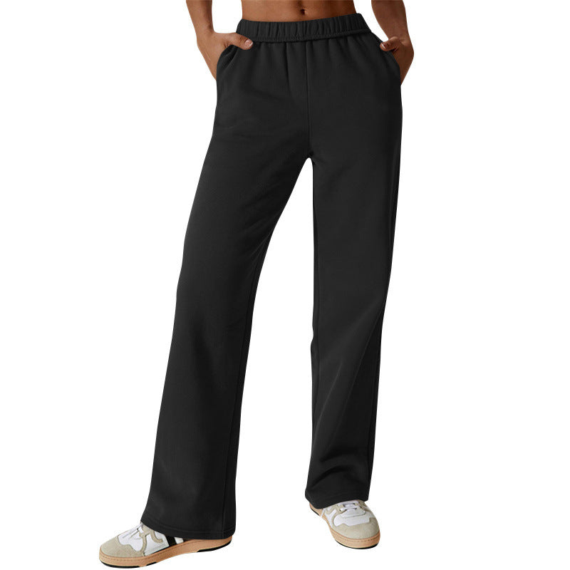 Damen nan hochgeschnittene ausgestellte Loungehose mit elastischem Komfortbund und verdeckten Eingrifftaschen Echo Archiv