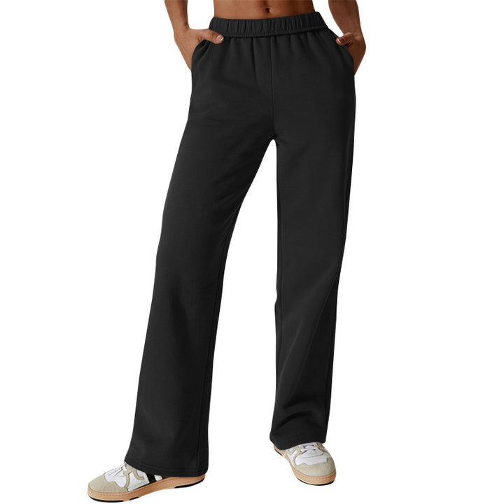 Damen nan weite hochgeschnittene Jogginghose aus weichem Sweat mit elastischem Bund und Eingrifftaschen Echo Archiv