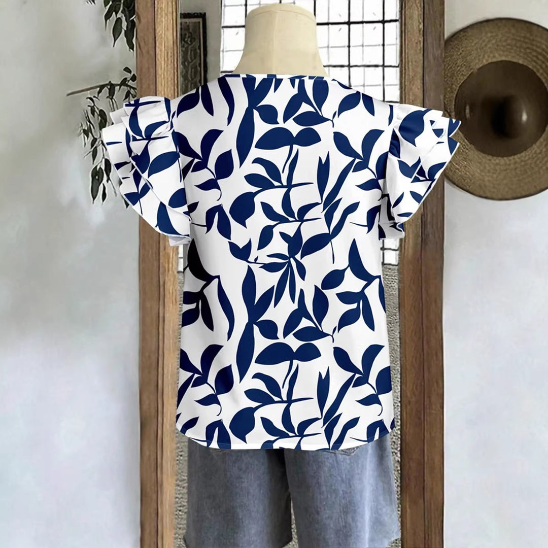 Damen Bluse mit puffärmel und floralem Muster Echo Archiv