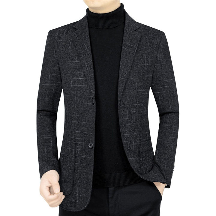 Herren Slim-Fit Sakko aus Wollmischung mit dezentem Karomuster – Tianoro