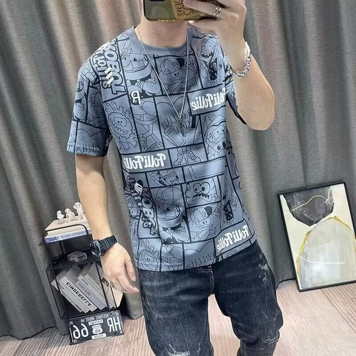 Herren lässiges T-Shirt mit kreativem Comic-Design Echoarchiv