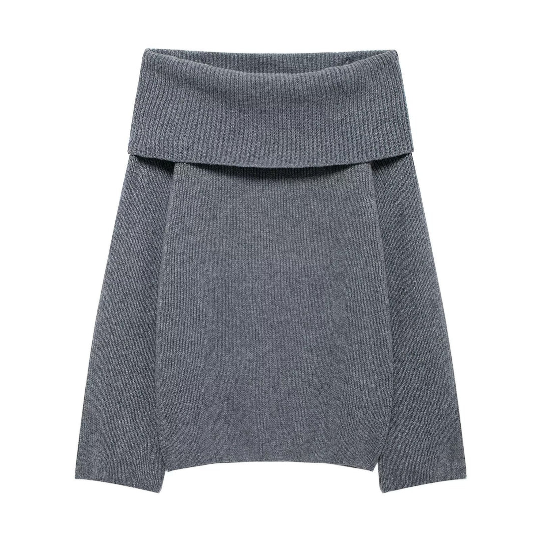 Damen Grobstrick-Oversize-Pullover mit weitem Umschlagkragen Echo Archiv