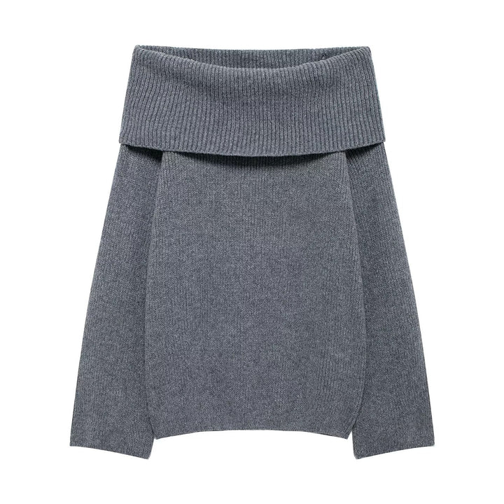 Damen Grobstrick-Oversize-Pullover mit weitem Umschlagkragen Echo Archiv