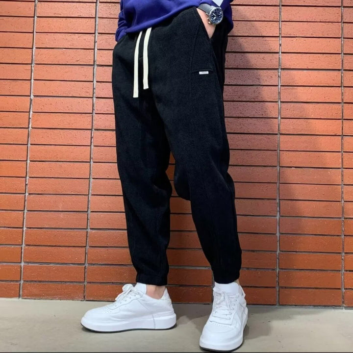 Herren Lockere Cord-Jogginghose mit elastischem Bund und Kordelzug Echoarchiv