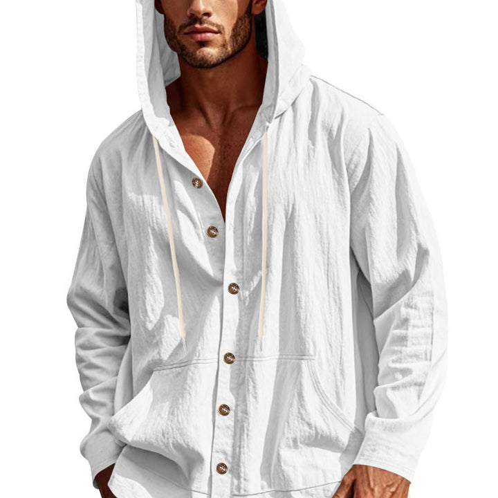 Herren Freizeitjacke mit Kapuze und Knopfverschluss Echoarchiv