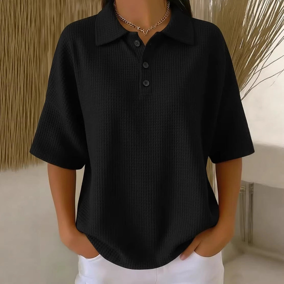 Damen sportliches Poloshirt aus Waffelpiqué Echoarchiv