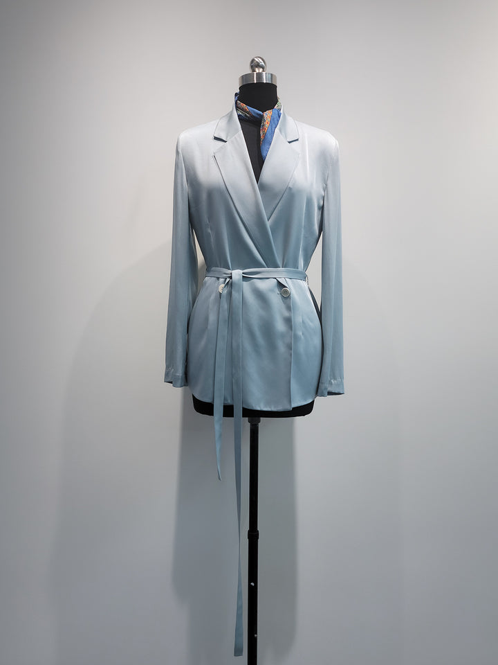 Damen Eleganter Satin Wickel-Blazer Echoarchiv