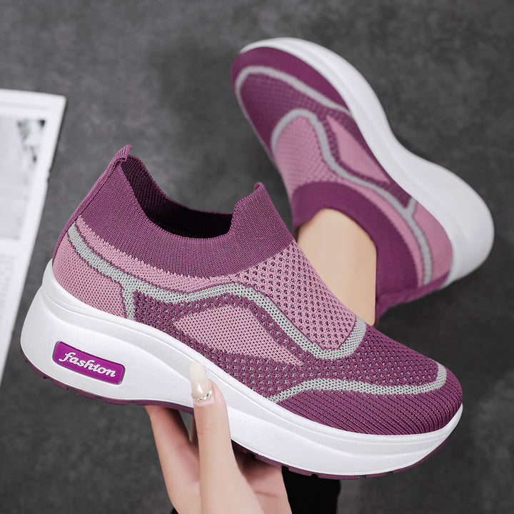 Damen nan ultraleichter Strick-Slip-On mit ergonomischer Keilsohle und herausnehmbarem Komforteinlagenfach Echo Archiv