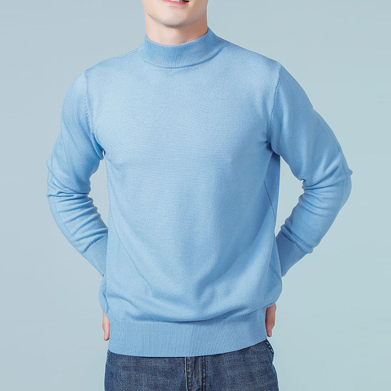 Herren Feiner Mockneck-Pullover aus hochwertigem Feinstrick mit gerippten Abschlüssen Echoarchiv