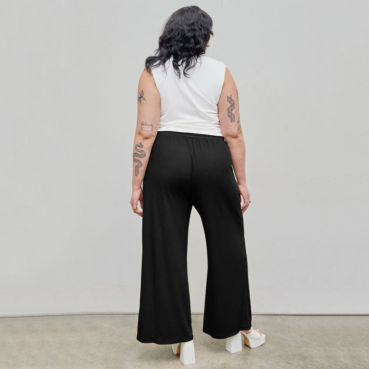 Damen weite Freizeithose mit elastischem Bund und praktischem Kordelzug Echo Archiv