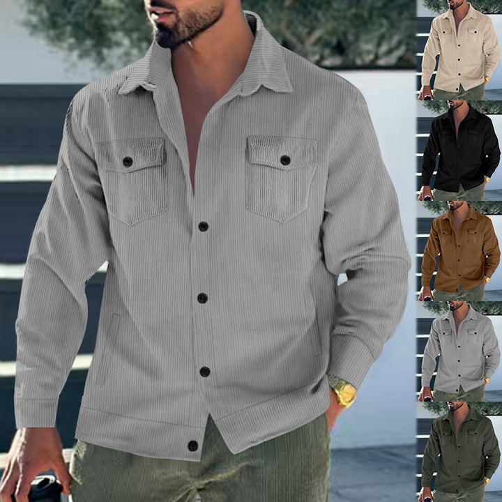 Herren Jacke im Vintage-Stil mit praktischen Taschen und strukturiertem Design Echoarchiv