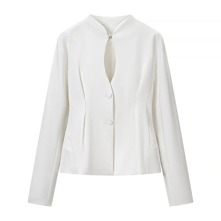 Damen nan taillierter Kurzblazer mit Stehkragen, Cut-Out-Front und verdeckten Ziernähten Echo Archiv