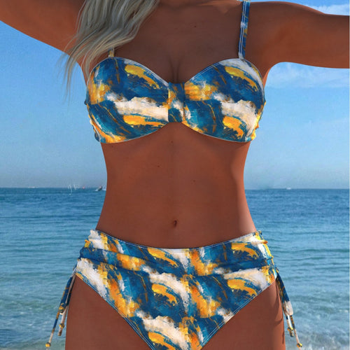 Damen Bikini-Set mit floralem Leopardenmuster und komfortablem Schnitt Echo Archiv