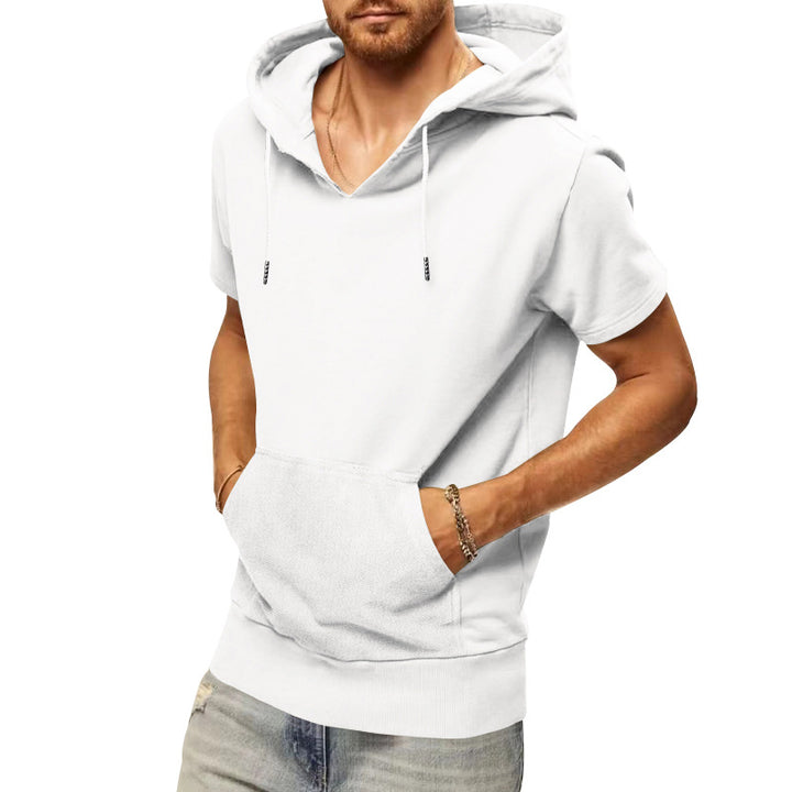 Herren lässiges Kapuzen-T-Shirt mit praktischer Kängurutasche Echoarchiv