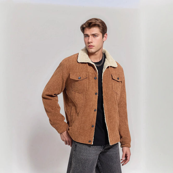 Herren warme Cordjacke mit Teddyfell Echoarchiv