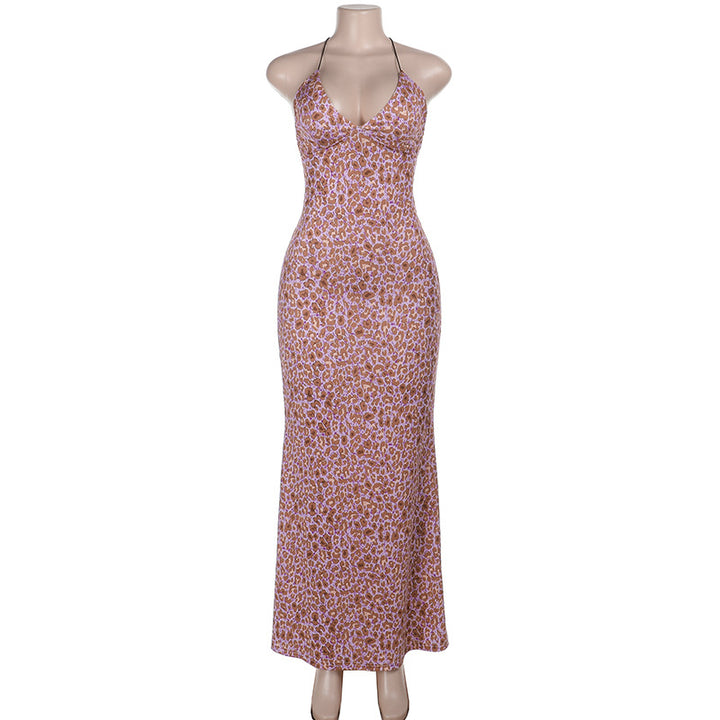 Damen Maxikleid mit Spaghettiträgern und aufregendem Leopardenmuster Echo Archiv