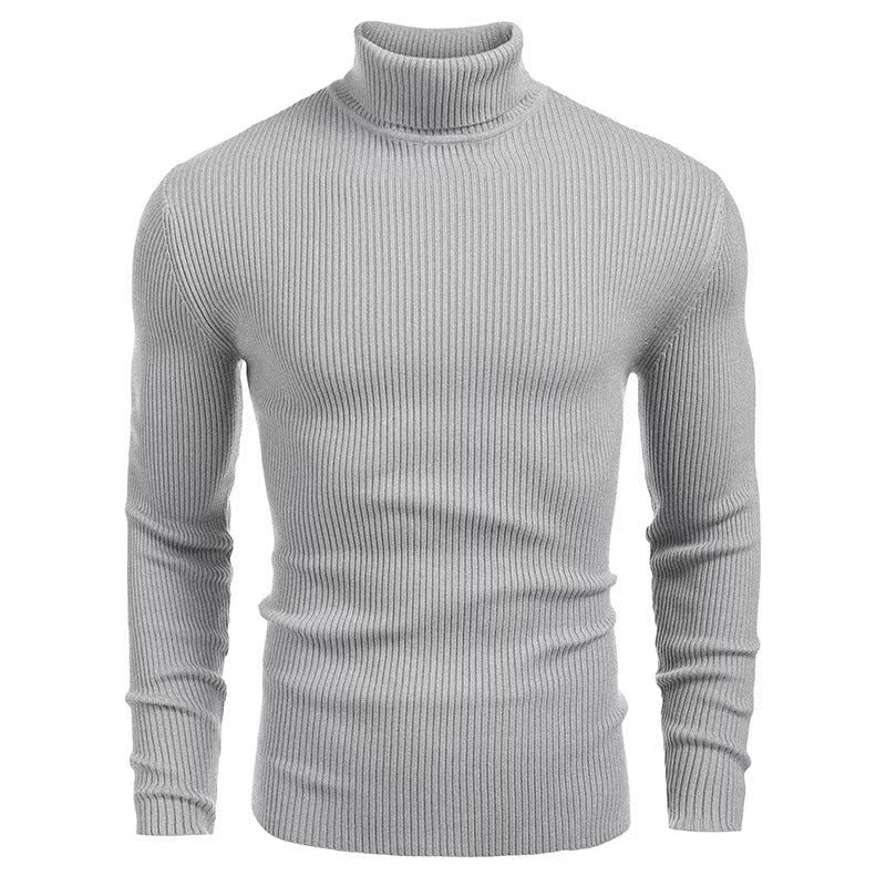 Herren nan Rippstrick Rollkragenpullover figurnaher elastischer Feinstrick Echo Archiv