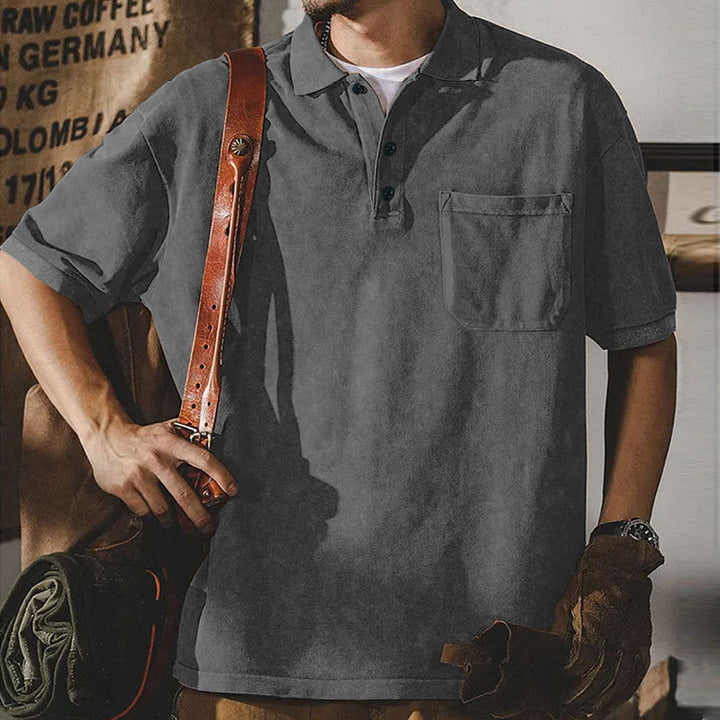 Herren Kurzarm-Polohemd mit praktischer Brusttasche und klassischem Kragen Echoarchiv