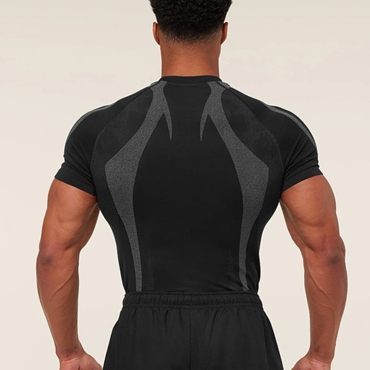 Herren nan nahtloses formgebendes Funktionsshirt mit Kompressionseffekt und ergonomischen Muskelzonen Echo Archiv