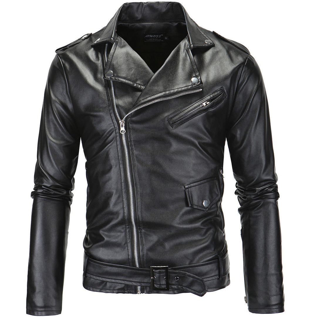 Herren stylische Bikerjacke aus hochwertigem Kunstleder Echoarchiv