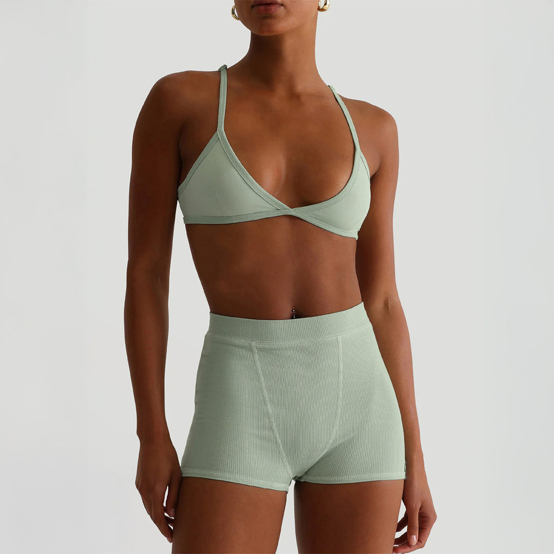 Damen Sport-Bustier und Shorts-Set mit hohem Bund Echo Archiv