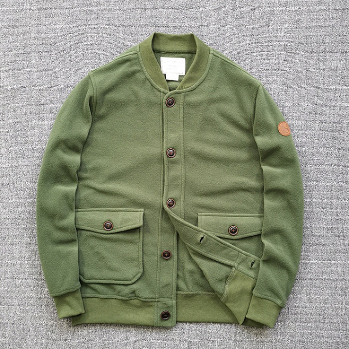 Damen lässige Sweatjacke mit Knopfleiste und praktischen Taschen Echoarchiv