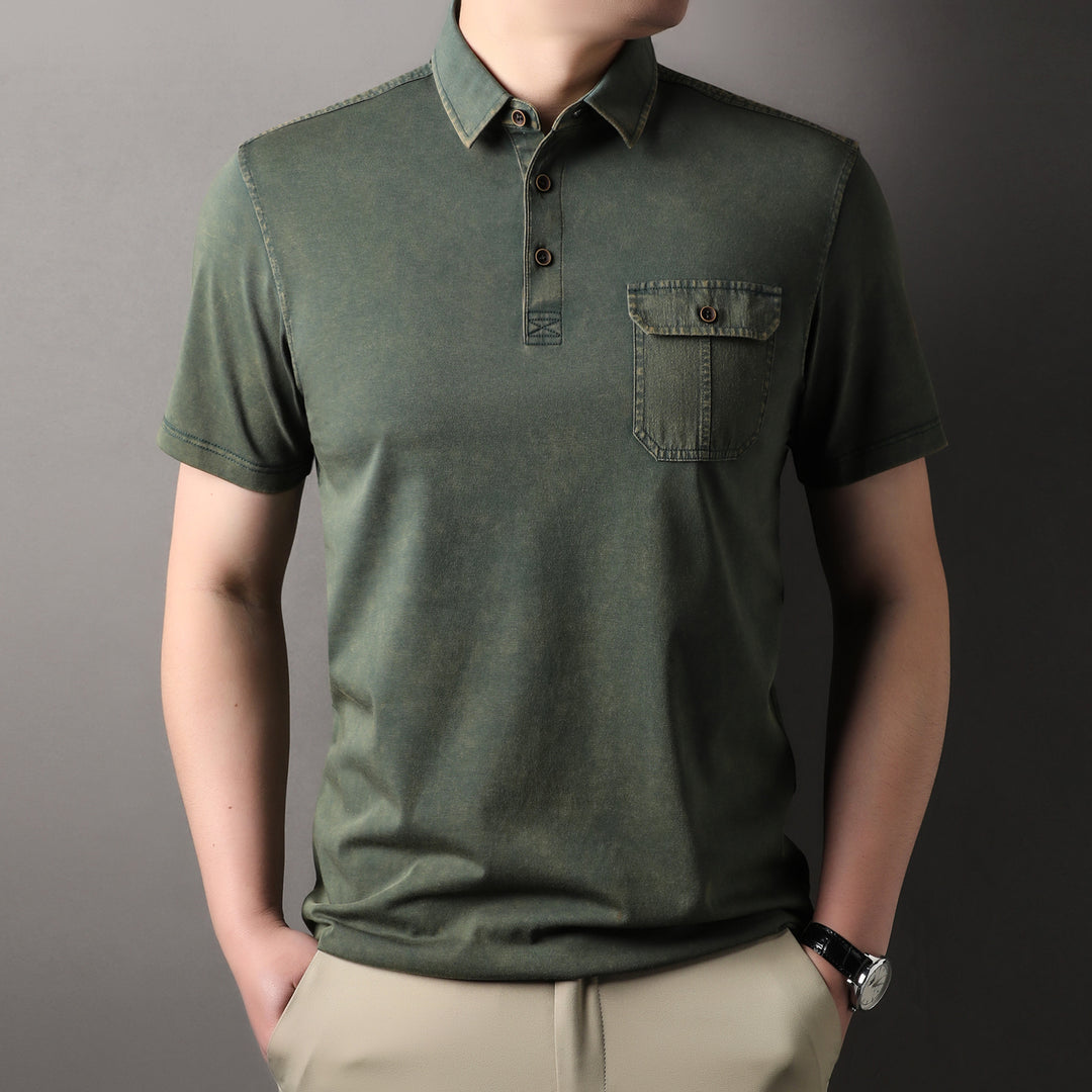 Herren Poloshirt mit praktischer Brusttasche und hochwertigem Baumwollmix Echoarchiv