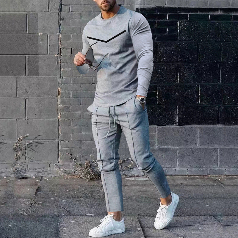 Herren Sportliches Freizeit-Set mit atmungsaktivem Langarmshirt und bequemen Jogginghosen Echoarchiv