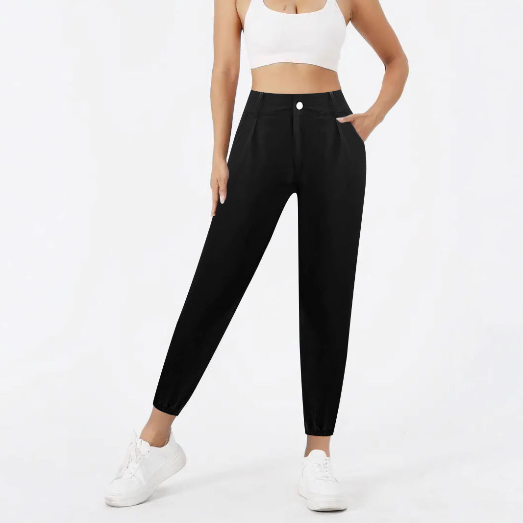 Damen Hochtaillierte Chino-Hose mit schmalem Knöchel-Bündchen Echoarchiv