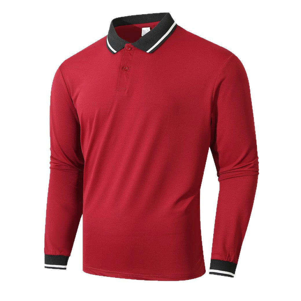 Herren Langarm Poloshirt mit sportlicher Rippstruktur Echoarchiv