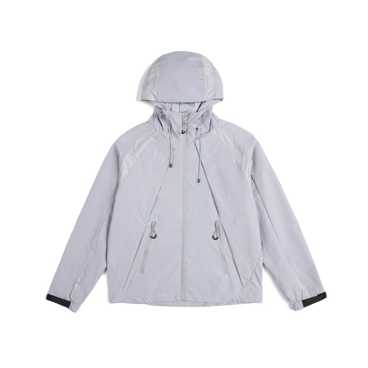 Unisex Leichte Regen- und Softshell-Jacke mit Kapuze, verstellbaren Saum- und Reißverschlusstaschen Echoarchiv