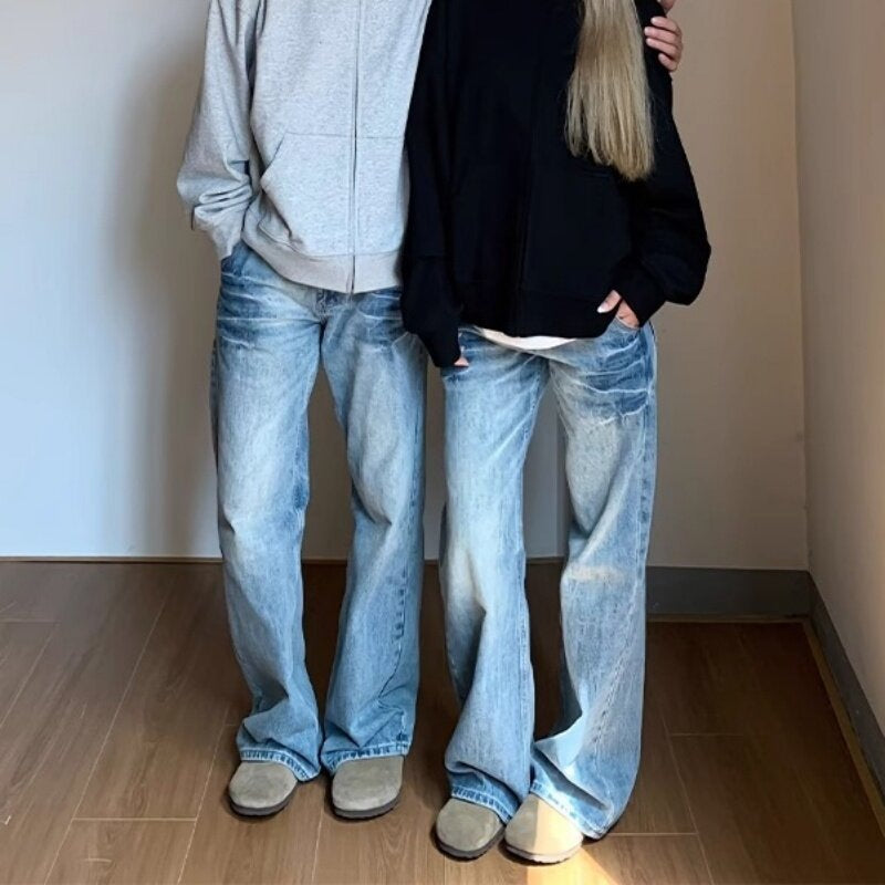Damen Lässige Weitgeschnittene Jeans Echoarchiv