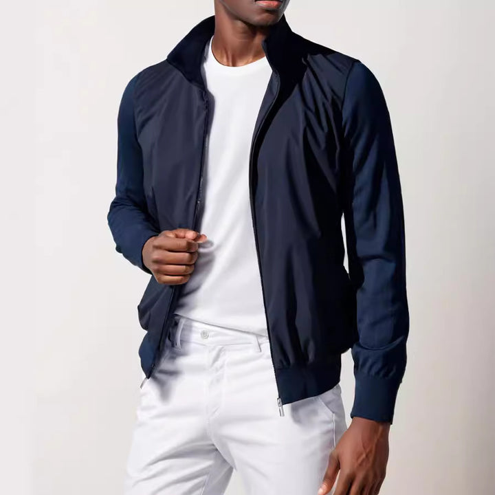 Herren elegante und funktionale Jacke mit Stehkragen und mehreren Taschen Echoarchiv