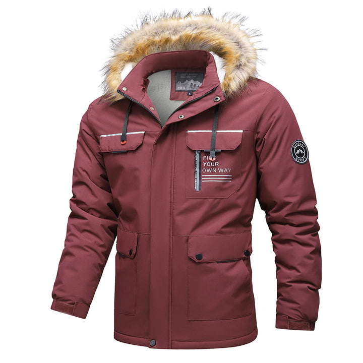 Herren Multifunktionale Winterjacke mit Fellkragen – Taviero