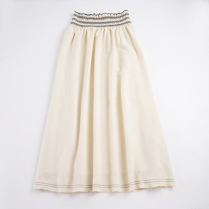 Damen Midirock mit Smokbund hoher Taille und ausgestellter A‑Linie – Rosévia