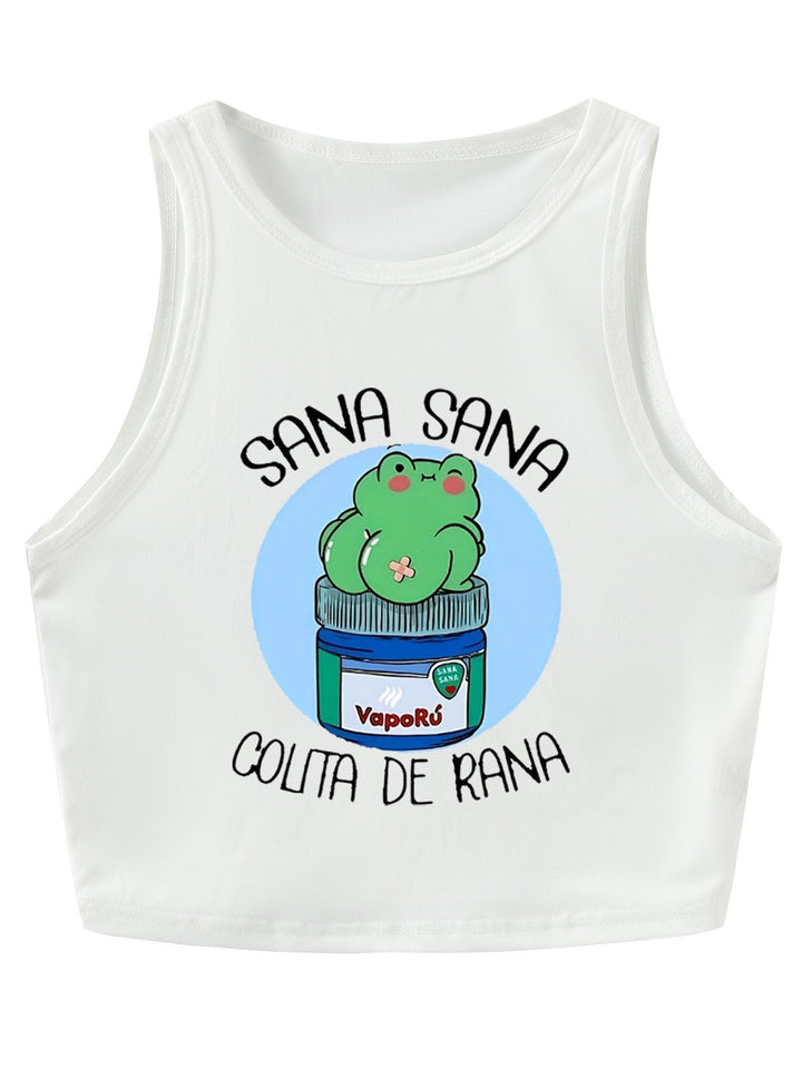 Damen Crop-Top mit kreativem Spruch und lässigem Schnitt Echo Archiv