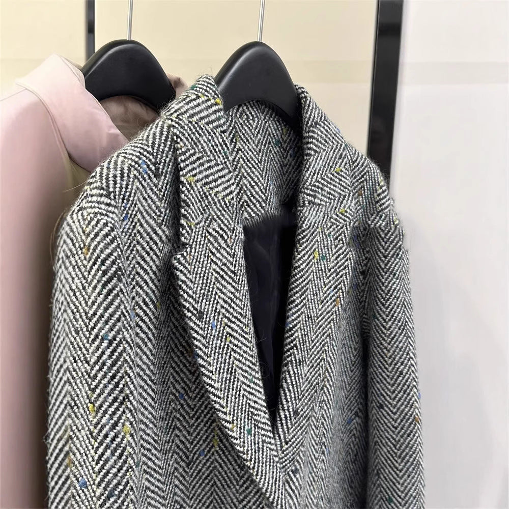 Damen Klassischer Herringbone Blazer Echoarchiv