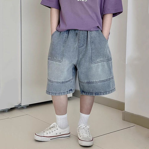 Unisex lässige Denim-Shorts mit hohem Bund Echo Archiv