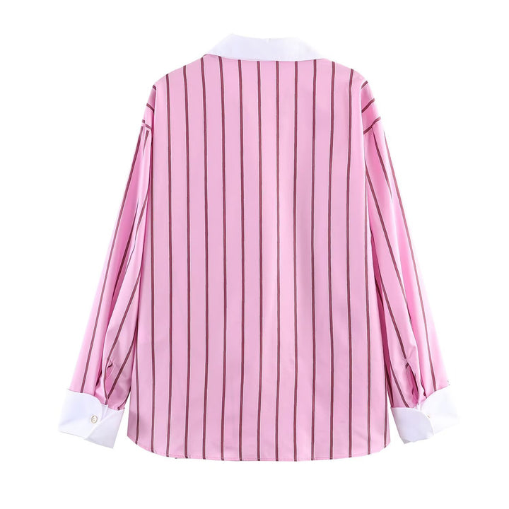 Damen nan oversized Hemd mit Kontrastkragen und Manschetten Echo Archiv