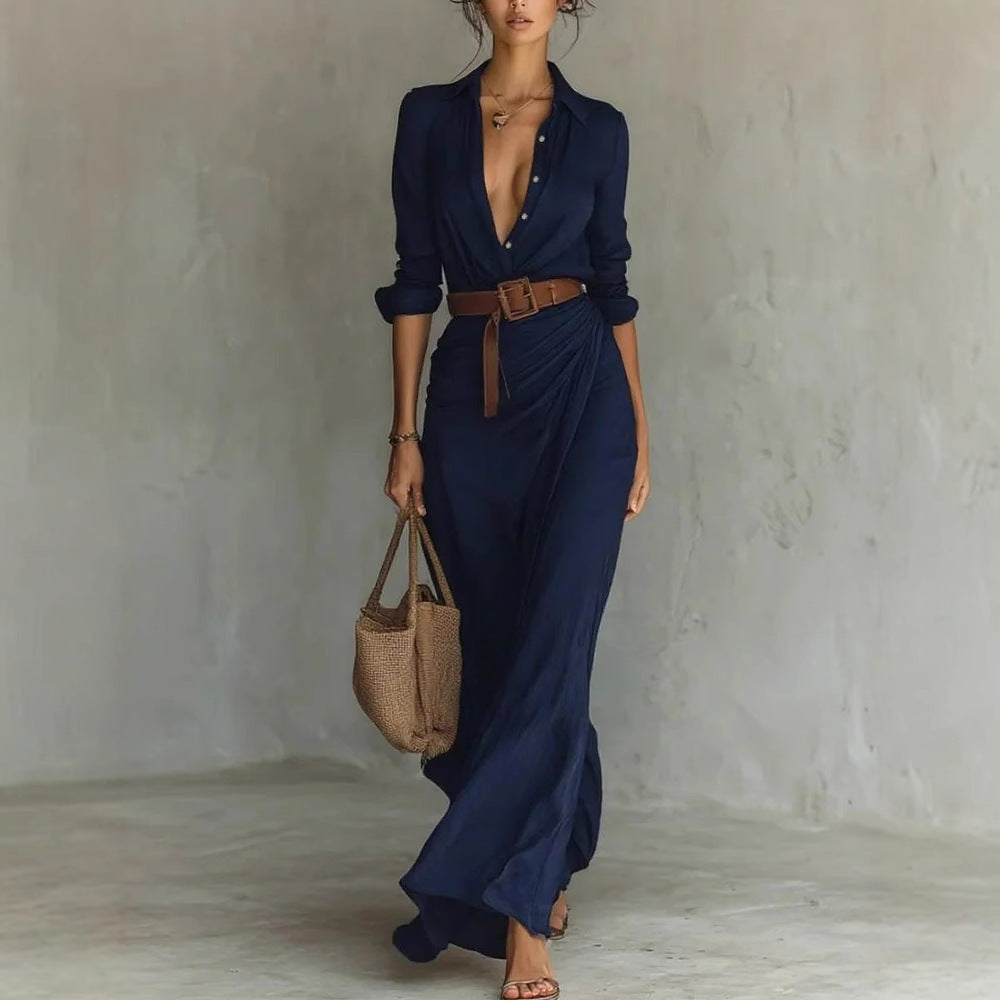 Damen maxi Kleid mit elegantem Wickeldesign Echo Archiv